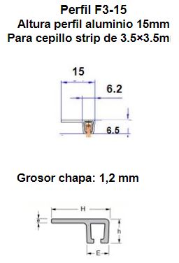 Perfil F3-15 aluminio - Imagen 3